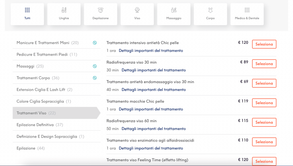 Listino prezzi centro estetico