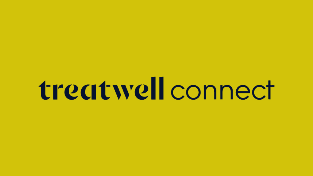 Logo Treatwell Connect su sfondo giallo
